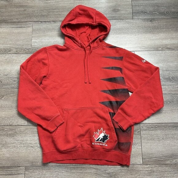 Nike Hoodie Mens M Red Team Canada Pullover Sweatshirt Ice Hockey Sawtooth - Picture 1 of 6